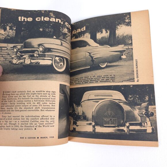 VTG Rod & Custom Magazine March 1958 Advertising '50 Ford Garage Art No Label - Picture 3 of 7